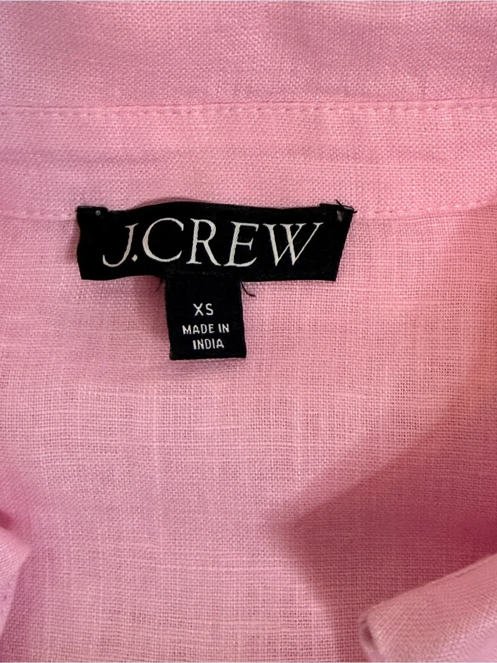 J.Crew Pink Linen V-Neck Popover Dress Size XS Excellent Condition